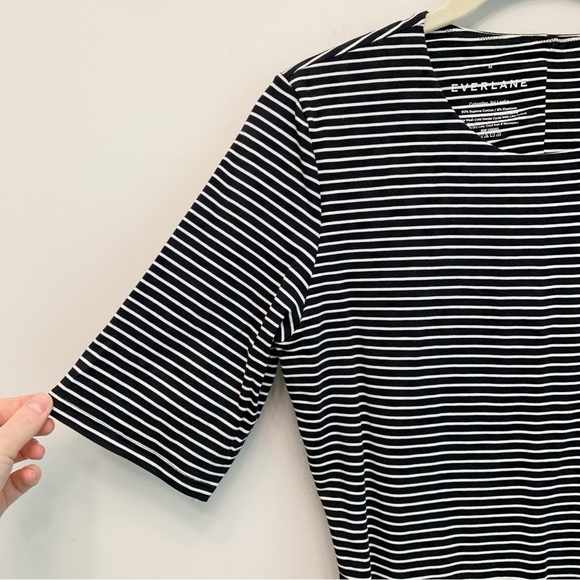 Everlane The Short-Sleeve Crew Neck Stripe Bodysuit Medium - Picture 6 of 13